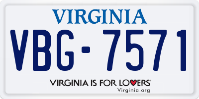 VA license plate VBG7571