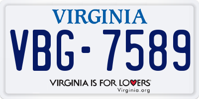 VA license plate VBG7589
