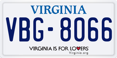 VA license plate VBG8066
