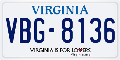 VA license plate VBG8136