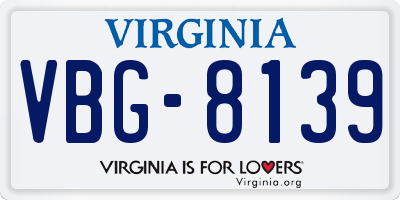 VA license plate VBG8139