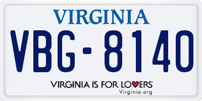 VA license plate VBG8140