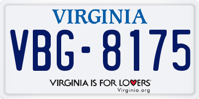 VA license plate VBG8175