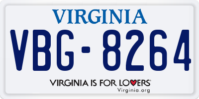 VA license plate VBG8264