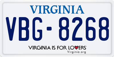 VA license plate VBG8268