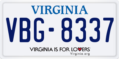 VA license plate VBG8337