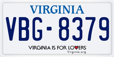 VA license plate VBG8379