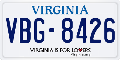 VA license plate VBG8426