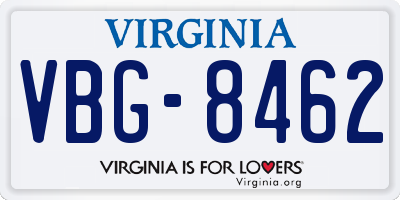 VA license plate VBG8462