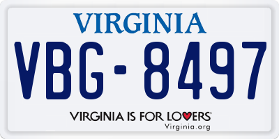 VA license plate VBG8497