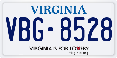 VA license plate VBG8528
