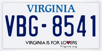 VA license plate VBG8541