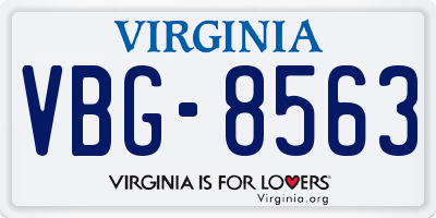 VA license plate VBG8563
