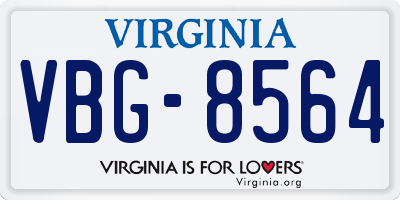 VA license plate VBG8564
