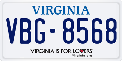 VA license plate VBG8568