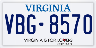 VA license plate VBG8570