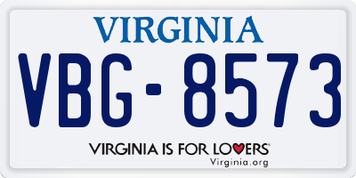 VA license plate VBG8573