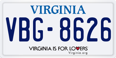 VA license plate VBG8626