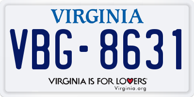 VA license plate VBG8631