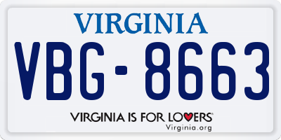 VA license plate VBG8663
