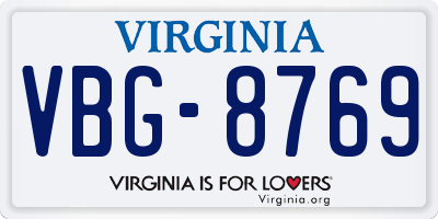 VA license plate VBG8769