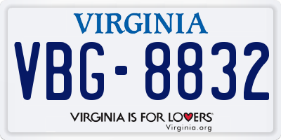 VA license plate VBG8832