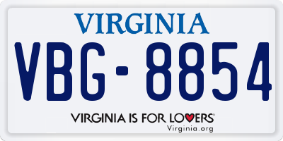VA license plate VBG8854
