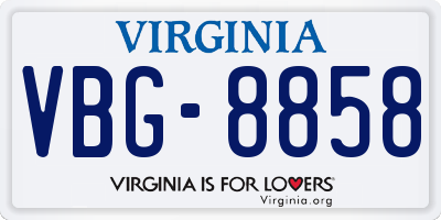 VA license plate VBG8858