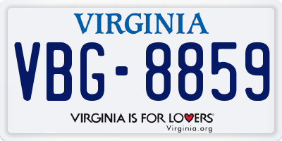 VA license plate VBG8859