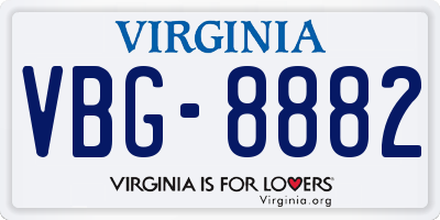 VA license plate VBG8882