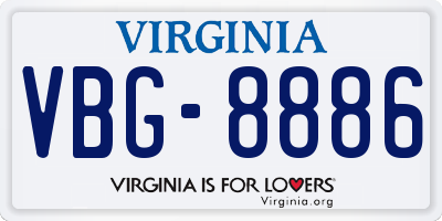 VA license plate VBG8886