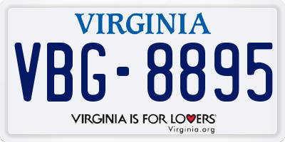 VA license plate VBG8895