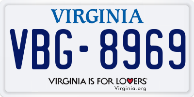 VA license plate VBG8969