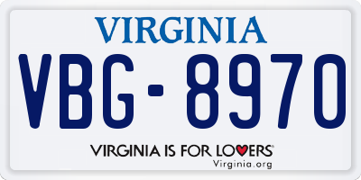 VA license plate VBG8970