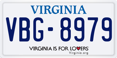 VA license plate VBG8979