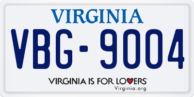 VA license plate VBG9004