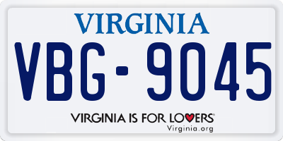 VA license plate VBG9045