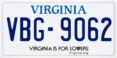 VA license plate VBG9062