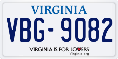 VA license plate VBG9082