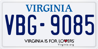 VA license plate VBG9085