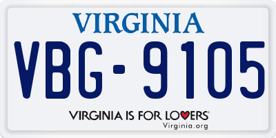 VA license plate VBG9105