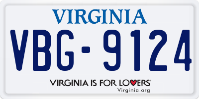 VA license plate VBG9124
