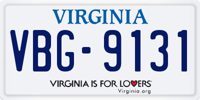 VA license plate VBG9131