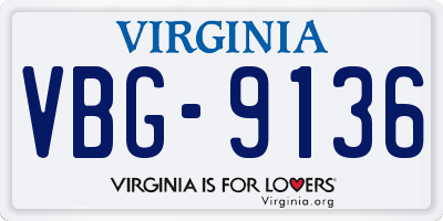 VA license plate VBG9136