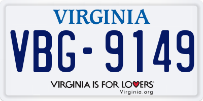 VA license plate VBG9149
