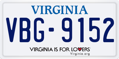 VA license plate VBG9152