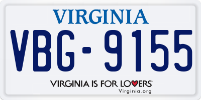 VA license plate VBG9155