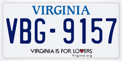 VA license plate VBG9157