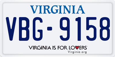 VA license plate VBG9158