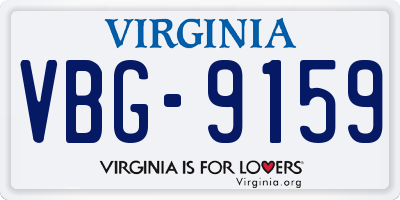 VA license plate VBG9159